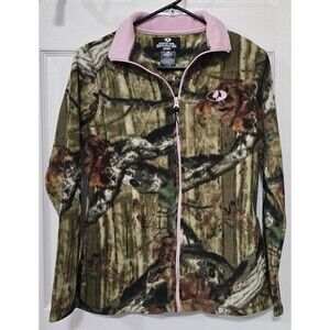 Mossy Oak Break Up Wmns Long Sleeve Camo Print Mock Neck Jacket Zip Front S 4-6